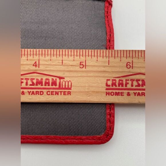 Fossil Multifunction Wallet Red Leather Zippered Trifold Gray Interior EUC - Picture 6 of 16